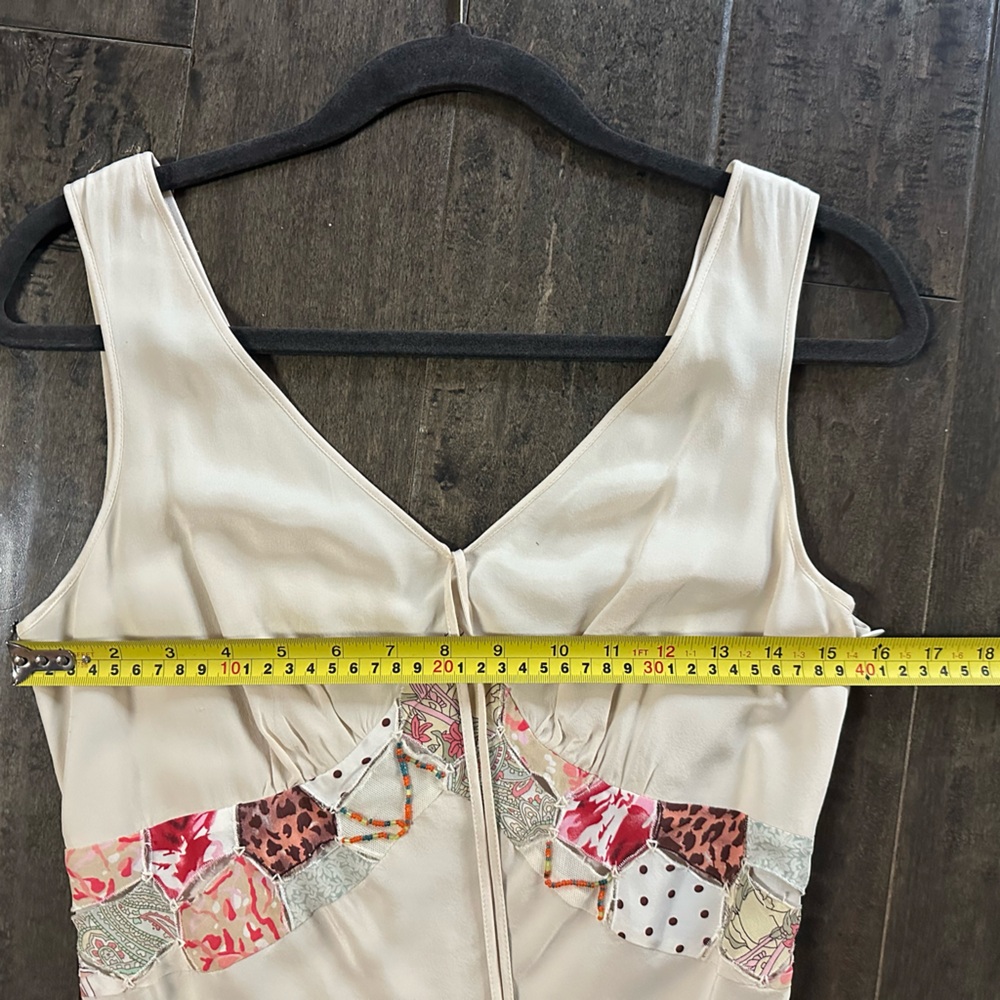 Sue Wong Cream Asymmetrical Dress with Pink & Gold Patchwork - Picture 10 of 16